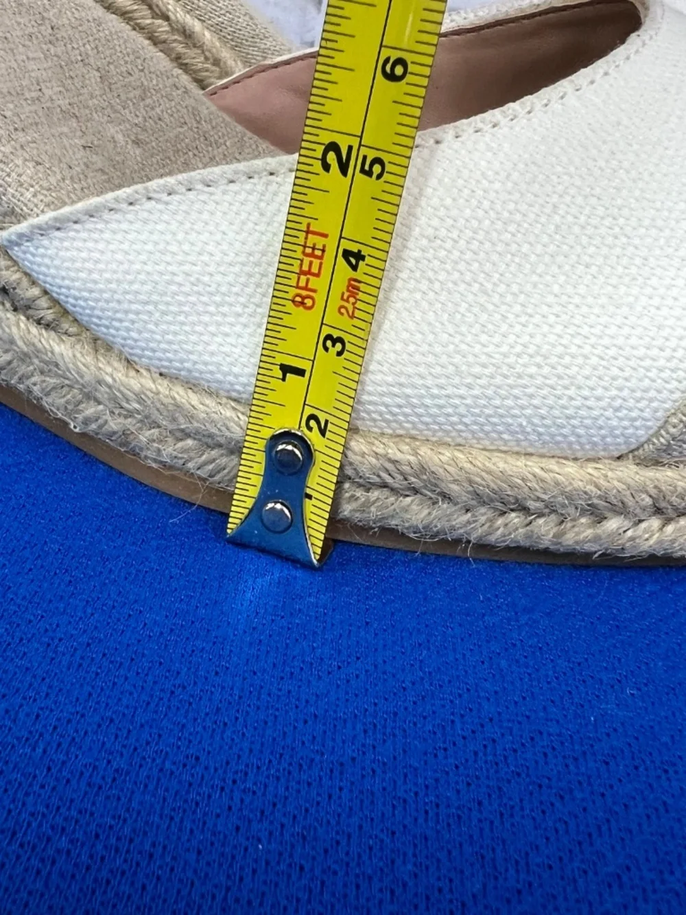 COLE HAAN • Canvas Espadrille Wedge Sandals Ivory Natural Size 10B
